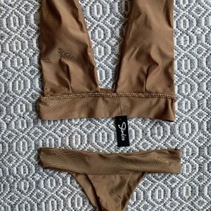 NWT High Strap Brown Bikini